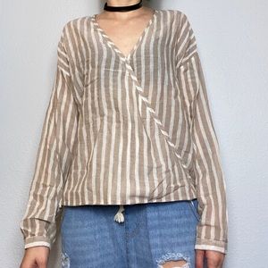 Talori Taupe Wrap Shirt - Size Small